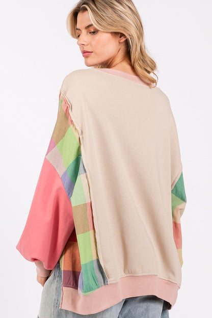 SAGE + FIG Full Size Contrast Peace Patch Dropped Shoulder Sweatshirt Apparel Apparel SAGE+FIG Ship from USA TikTok Trendsi Trendsi https://www.cyberehub.com