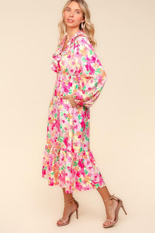 Haptics Full Size Floral Surplice Balloon Sleeve Dress with Side Pockets Apparel Apparel Haptics Ship from USA TikTok Trendsi Trendsi https://www.cyberehub.com