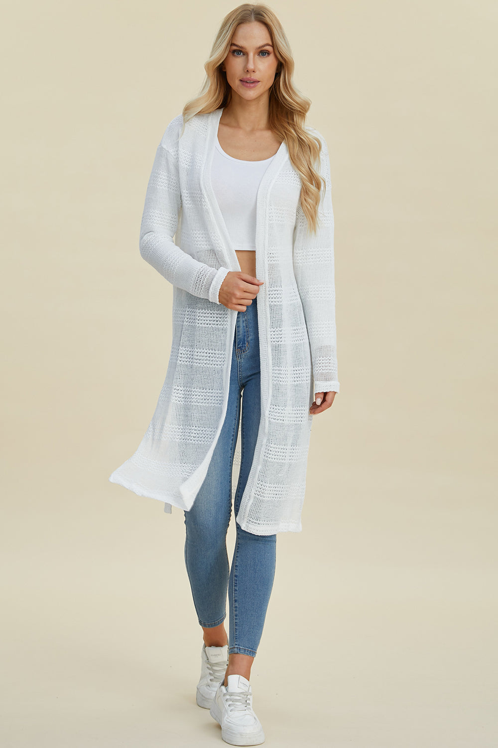 Double Take Full Size Open Front Longline Cardigan Shirt Apparel Clothing Tops Double Take Ship from USA Shirts USA Women Trendsi https://www.cyberehub.com