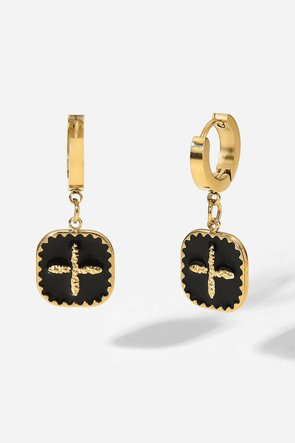 Plus Sign Square Shape Drop Earrings Black Gold One Size Drop Earrings Jack&Din Jewelry Ship from USA TikTok USA Walmart Trendsi https://www.cyberehub.com