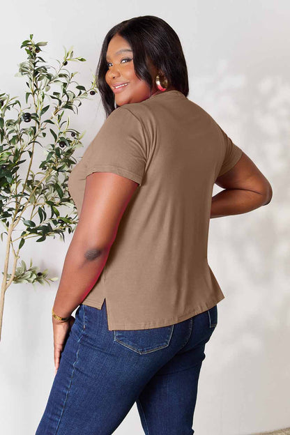 Basic Bae Full Size Round Neck Short Sleeve T-Shirt Apparel/Tops Basic Bae Ship from USA TikTok Tops Trendsi USPS Walmart Walmart Apparel Trendsi https://www.cyberehub.com
