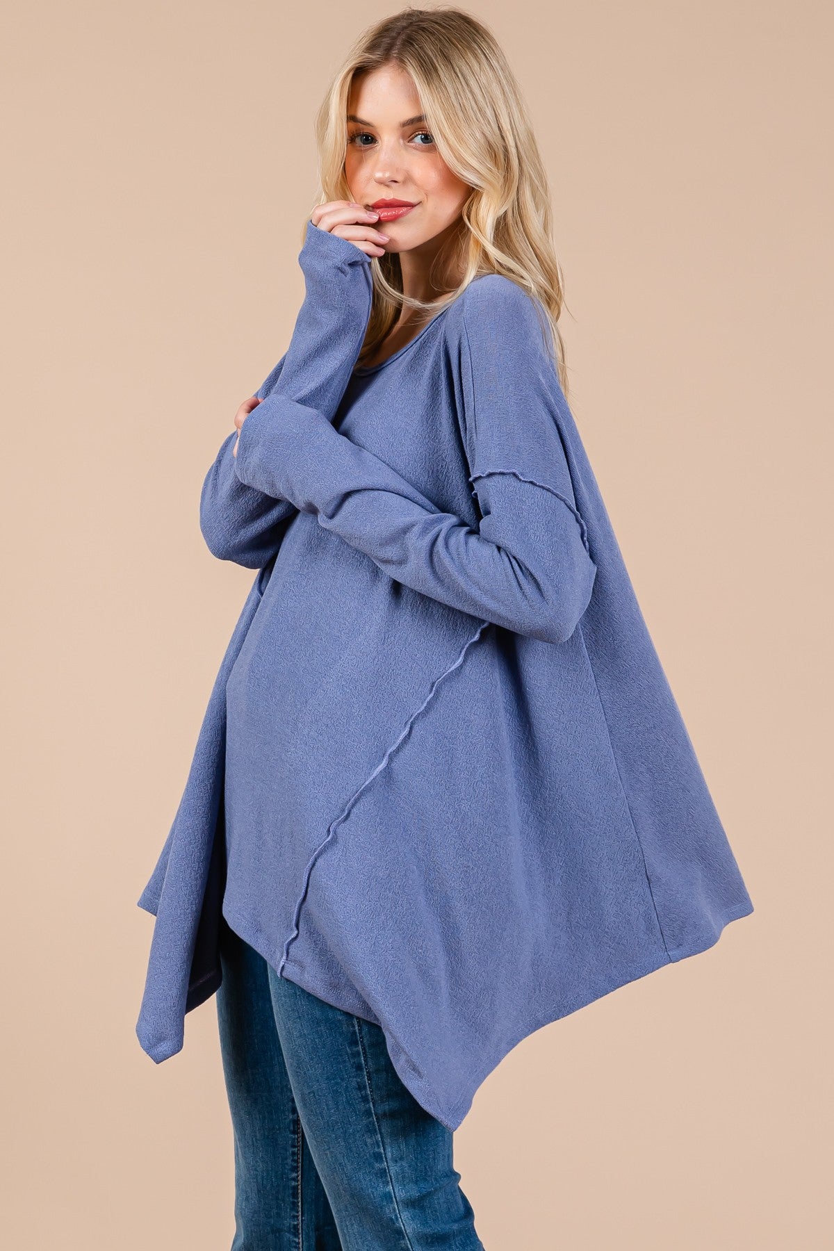 Ces Femme Asymmetrical Long Sleeve top Tops/Jackets/Sweaters Cesfemme Clothing Tops Ship from USA TikTok Trendsi USPS Walmart Trendsi https://www.cyberehub.com