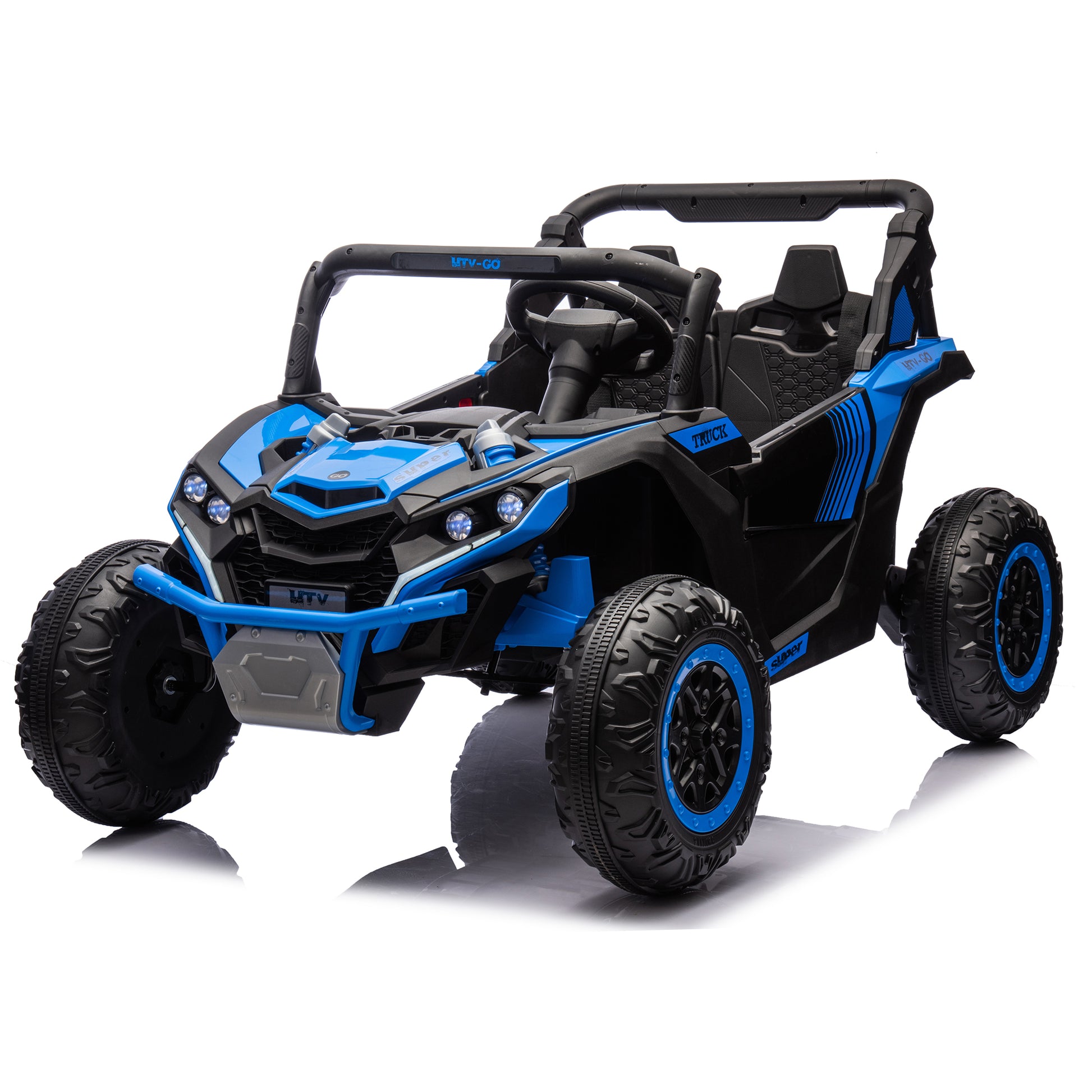 24V Two-Seater Kids Ride On UTV W/Parents Remote Control,Four-Wheel Suspension,Slow Start,Large wheel design,Anti-collision bar,Storage space,Music,USB,Bluetooth,Volume control,LED lights for Kids 3+. Giga Kids Out of stock Toys Giga https://www.cyberehub.com