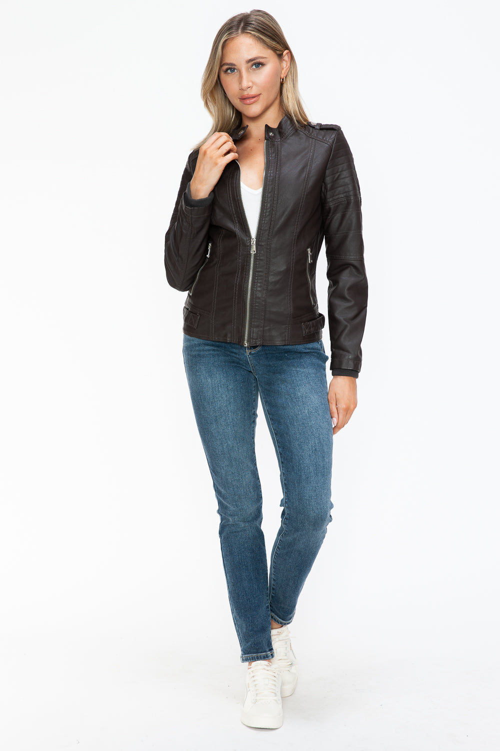 Snobbish PU Leather Biker Jacket with Side Zip Pockets Tops/Jackets/Sweaters Clothing Tops Ship from USA Snobbish TikTok Trendsi USPS Walmart Trendsi https://www.cyberehub.com