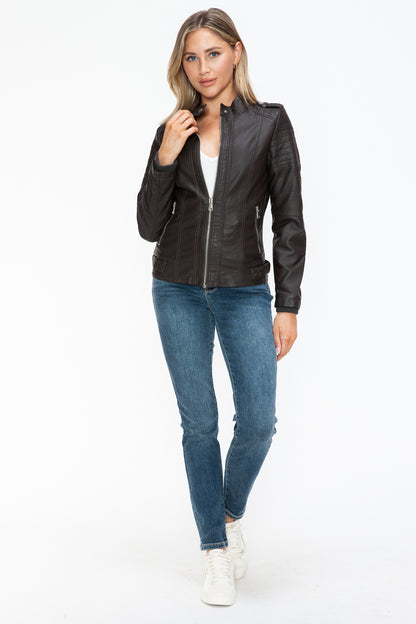 Snobbish PU Leather Biker Jacket with Side Zip Pockets Tops/Jackets/Sweaters Clothing Tops Ship from USA Snobbish TikTok Trendsi USPS Walmart Trendsi https://www.cyberehub.com