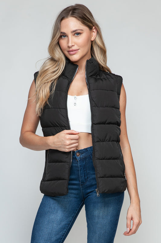 Snobbish Zip Up Turtleneck Vest with Pockets Black Shirt Apparel Clothing Tops price-change-job-active Ship from USA Shirts Snobbish USA Women Trendsi https://www.cyberehub.com