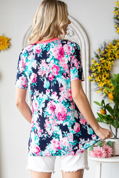 Heimish Full Size Floral V-Neck Short Sleeve T-Shirt Apparel/Tops Heimish Memorial Day Sale Ship from USA TikTok Tops Trendsi USPS Walmart Walmart Apparel Trendsi https://www.cyberehub.com