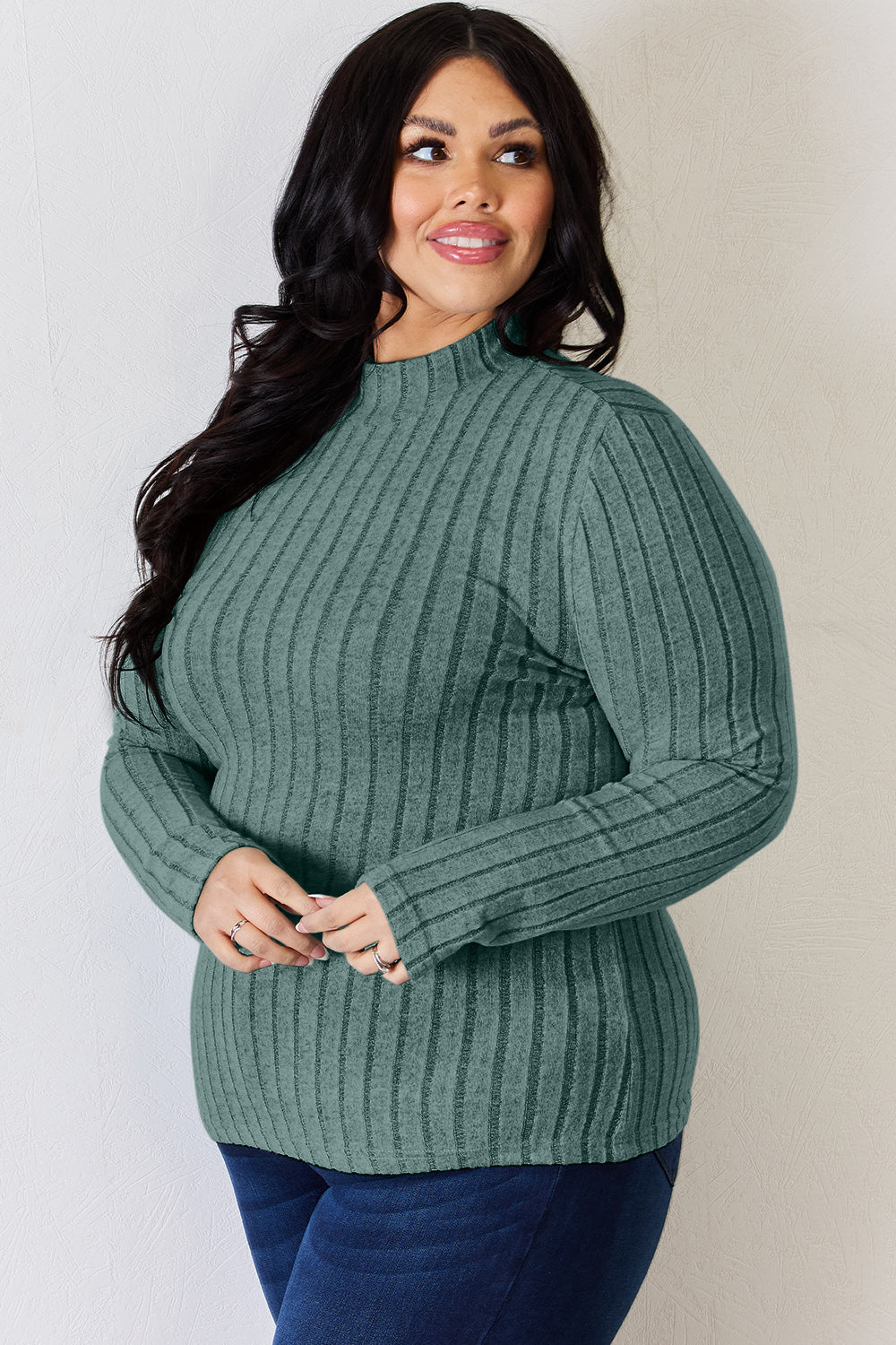 Basic Bae Full Size Ribbed Mock Neck Long Sleeve T-Shirt Apparel/Tops Basic Bae Ship from USA TikTok Tops Trendsi USPS Walmart Walmart Apparel Trendsi https://www.cyberehub.com