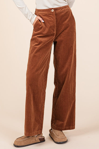 Mittoshop Corduroy Back Elastic Waist Pants Camel Bottoms Bottoms Clothing Mittoshop Ship from USA Women Trendsi https://www.cyberehub.com