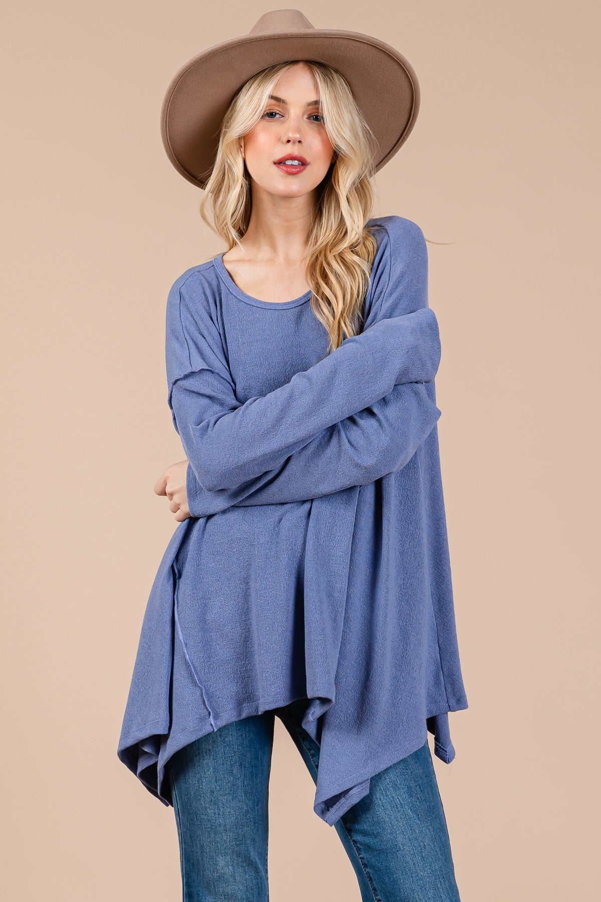 Ces Femme Asymmetrical Long Sleeve top Tops/Jackets/Sweaters Cesfemme Clothing Tops Ship from USA TikTok Trendsi USPS Walmart Trendsi https://www.cyberehub.com