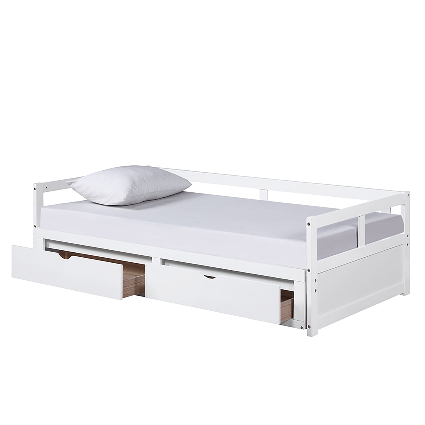 Wooden Daybed with Trundle Bed and Two Storage Drawers , Extendable Bed Daybed,Sofa Bed for Bedroom Living Room,White Furniture Giga GNJ Home Home & Garden Home Goods Walmart Giga https://www.cyberehub.com