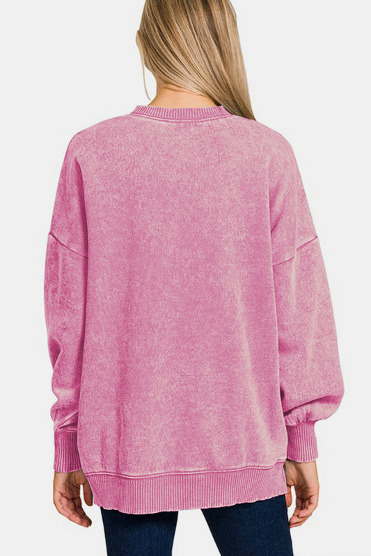Zenana High-Low Acid Wash Fleece Sweatshirt Apparel/Tops Ship from USA TikTok Tops Trendsi USPS Walmart Walmart Apparel Zenana Trendsi https://www.cyberehub.com