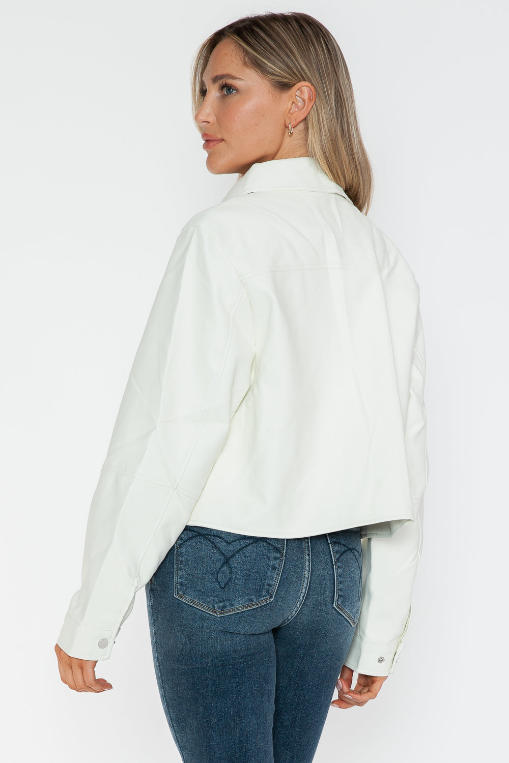Snobbish Snap Down Long Sleeve PU Leather Jacket Tops/Jackets/Sweaters Clothing Tops Ship from USA Snobbish TikTok Trendsi USPS Walmart Trendsi https://www.cyberehub.com