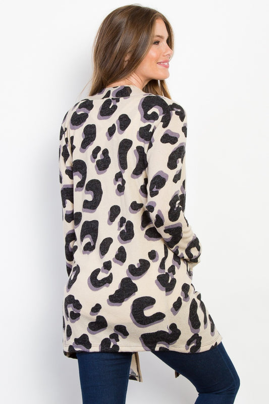 Be Stage Printed Open Front Knit Cardigan with Pockets Shirt Apparel BE Stage Clothing Tops Ship from USA Shirts USA Women Trendsi https://www.cyberehub.com
