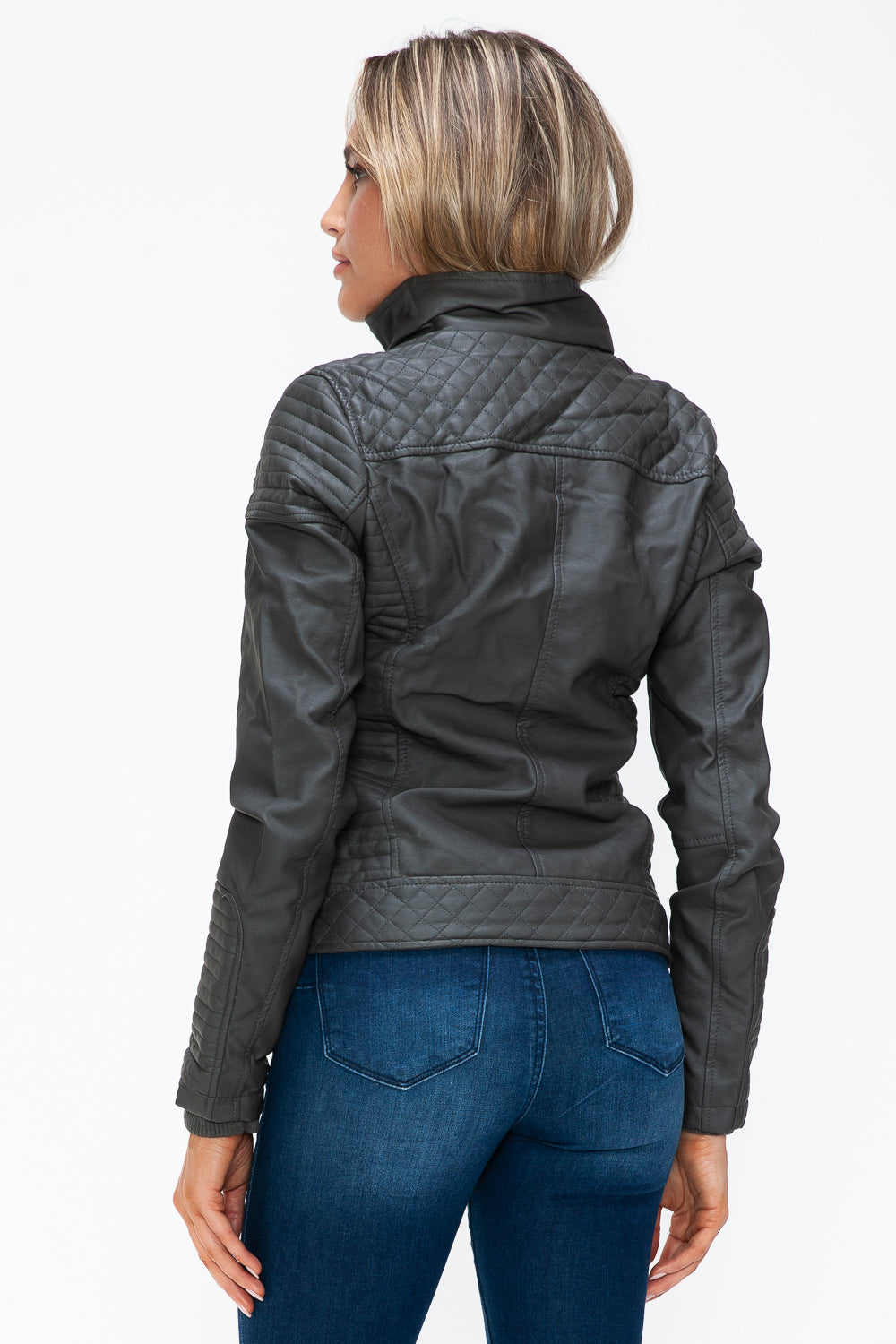 YMI Faux Layered Double-Zipper Jacket with Fuzzy Hood Tops/Jackets/Sweaters Clothing Tops Ship from USA TikTok Trendsi USPS Walmart YMI outerwear Trendsi https://www.cyberehub.com