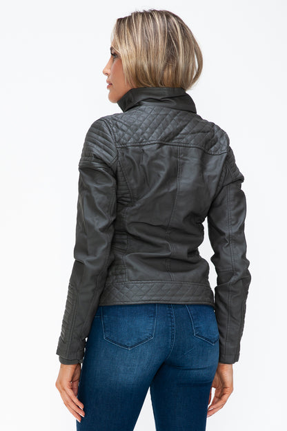 YMI Faux Layered Double-Zipper Jacket with Fuzzy Hood Tops/Jackets/Sweaters Clothing Tops Ship from USA TikTok Trendsi USPS Walmart YMI outerwear Trendsi https://www.cyberehub.com