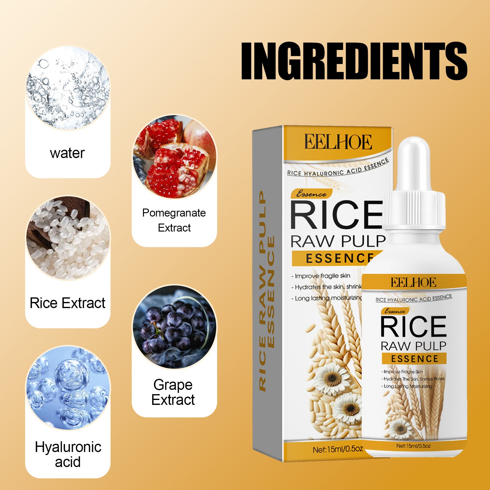 Rice Hyaluronic Acid Essence Moisturizing, Hydrating, Brightening And Improving Dark Complexion Facial Essence Health Eprolo https://www.cyberehub.com