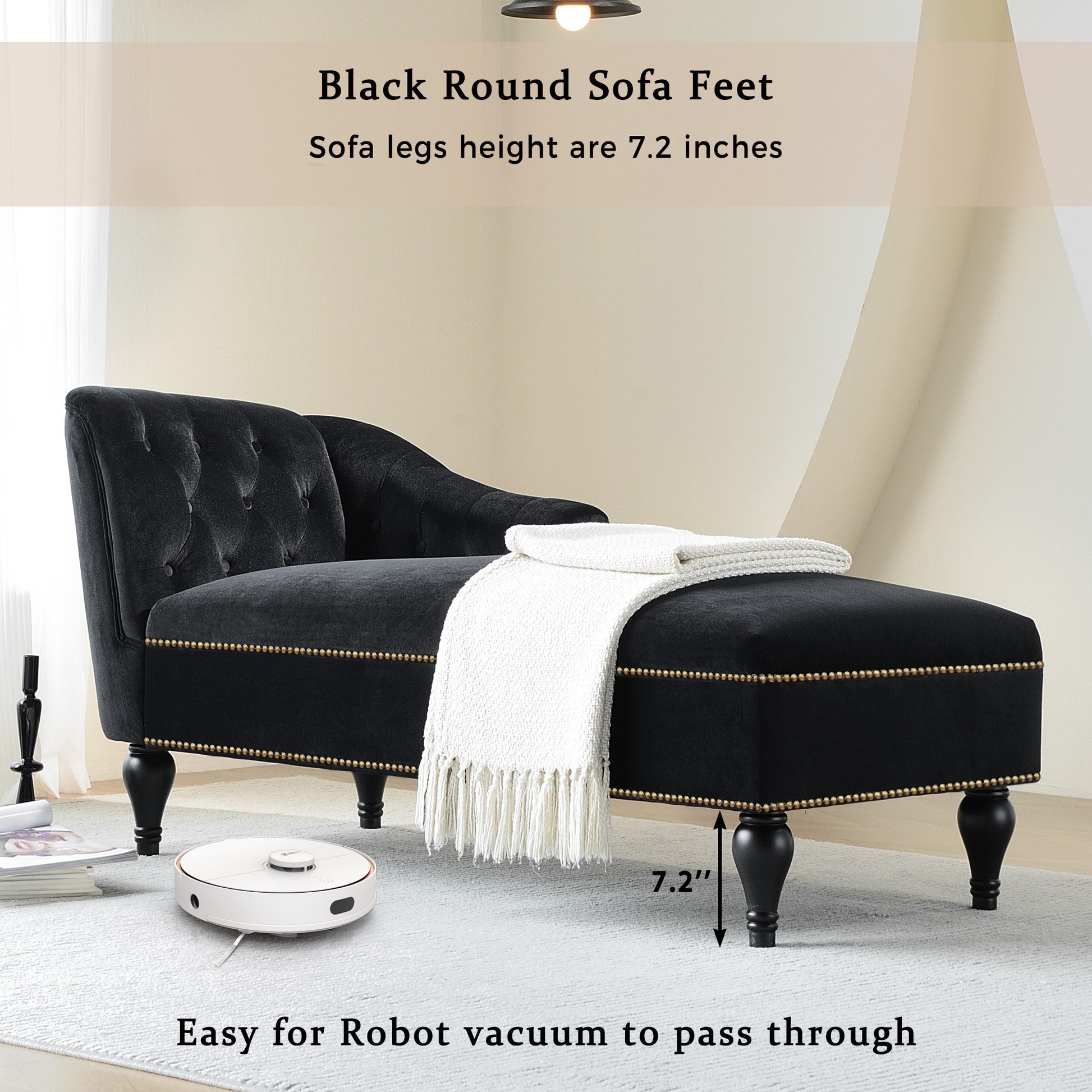 [New+Video] 58''Velvet Chaise Lounge,Button Tufted Right Arm Facing Lounge Chair with Nailhead Trim & Solid Wood Legs for Living Room or Office,Sleeper Lounge Sofa (New style of WF284880AAB) Giga GNJ Home Home & Garden Sofa Walmart Giga https://www.cyberehub.com