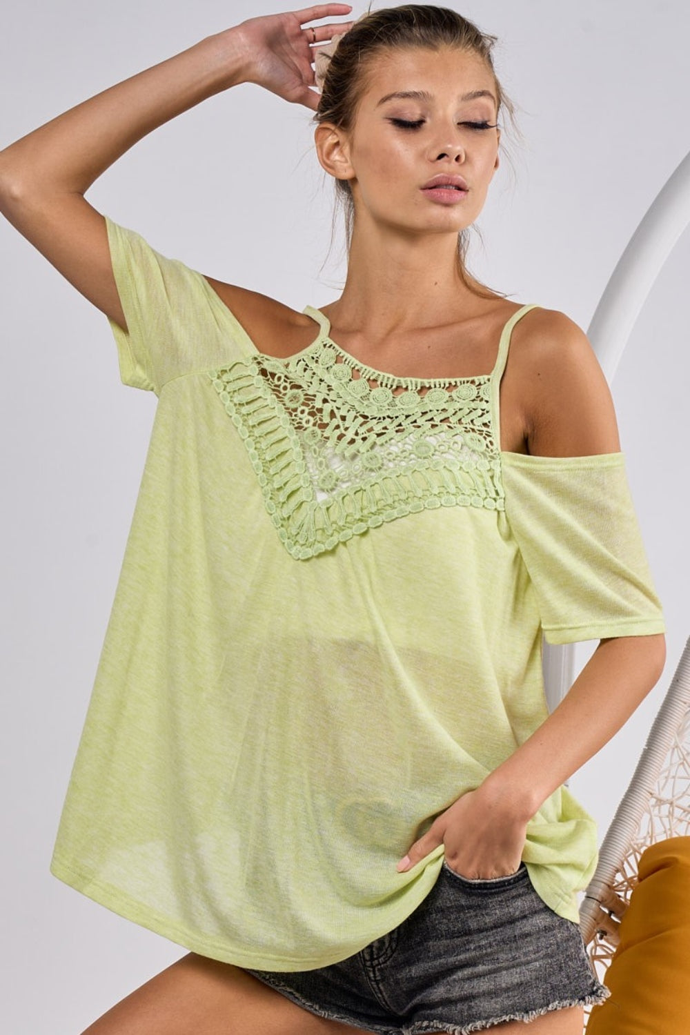 BiBi Front Crochet Lace Adjustable Strap Top Tops/Jackets/Sweaters BiBi Clothing Tops Ship from USA TikTok Trendsi USPS Walmart Trendsi https://www.cyberehub.com