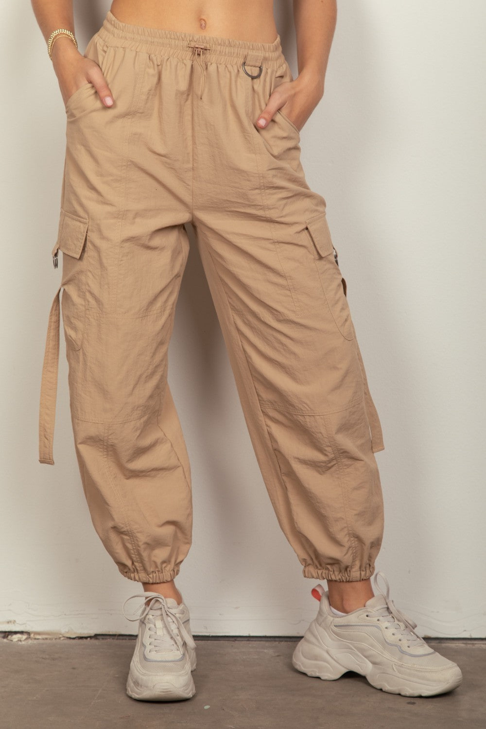 VERY J Elastic Waist Woven Cargo Pants Taupe Bottoms Bottoms Clothing Ship from USA VERY J Women Trendsi https://www.cyberehub.com