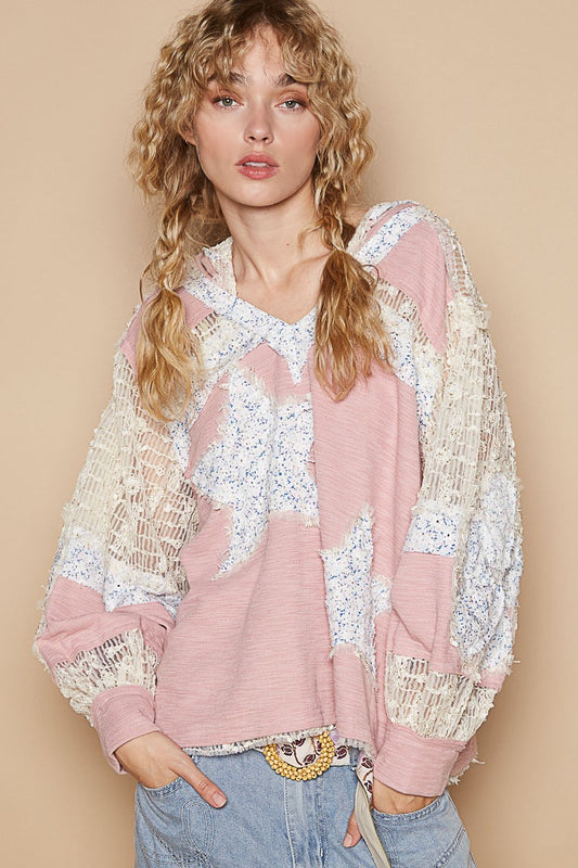 POL Star Patch Lace Long Sleeve Hooded Top Watermelon Multi Apparel/Tops POL Ship from USA TikTok Tops Trendsi USPS Walmart Walmart Apparel Trendsi https://www.cyberehub.com
