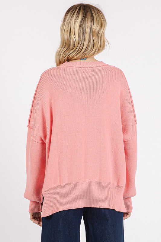 Mittoshop Side Slit Round Neck Drop Shoulder Sweater Apparel Apparel Mittoshop Ship from USA TikTok Trendsi Trendsi https://www.cyberehub.com