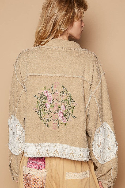POL Crochet Patch Embroidered Button Up Jacket Apparel Apparel POL Ship from USA TikTok Trendsi Trendsi https://www.cyberehub.com