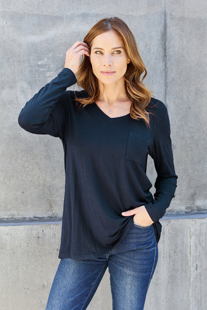 Basic Bae Full Size V-Neck Long Sleeve Top Apparel/Tops Basic Bae Ship from USA TikTok Tops Trendsi USPS Walmart Walmart Apparel Trendsi https://www.cyberehub.com
