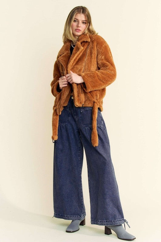 Davi & Dani Fuzzy Zip Up Collared Neck Jacket Apparel Apparel Davi & Dani Ship from USA TikTok Trendsi Trendsi https://www.cyberehub.com