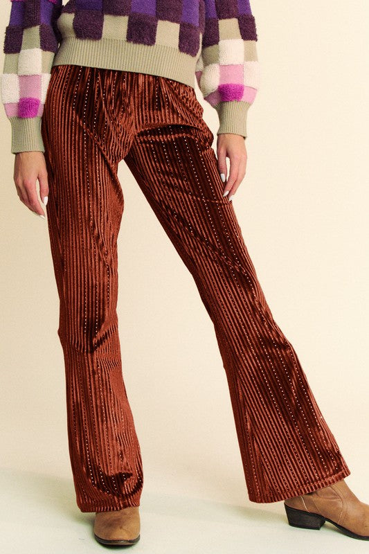 Davi & Dani Elastic Waist Knit Flare Pants Rust Apparel Apparel Davi & Dani Ship from USA TikTok Trendsi Trendsi https://www.cyberehub.com