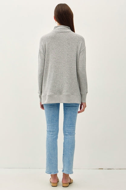Be Cool Side Slit Mock Neck Long Sleeve Tunic Top Apparel/Tops BE COOL Ship from USA TikTok Tops Trendsi USPS Walmart Walmart Apparel Trendsi https://www.cyberehub.com