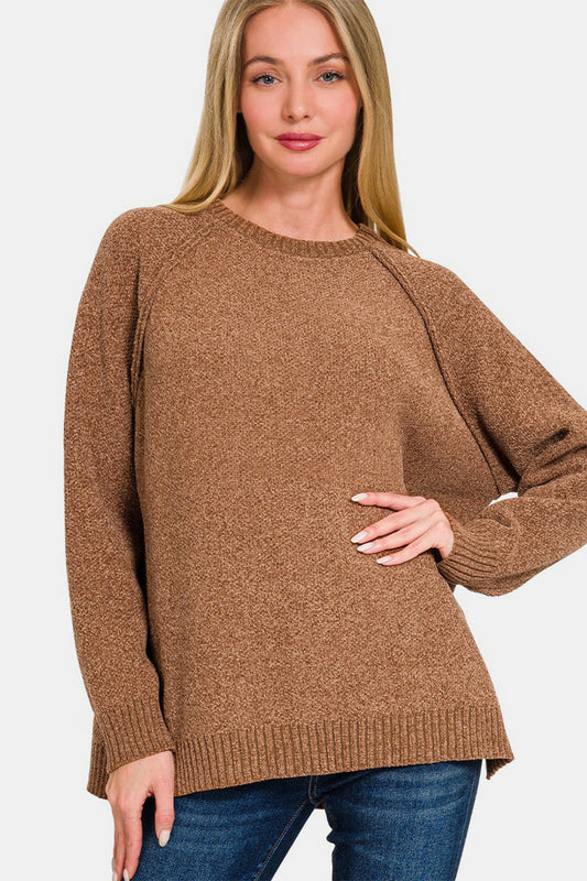 Zenana Side Slit Raglan Sleeve Sweater Deep Camel Tops/Jackets/Sweaters Clothing Tops Ship from USA TikTok Trendsi USPS Walmart Zenana Trendsi https://www.cyberehub.com