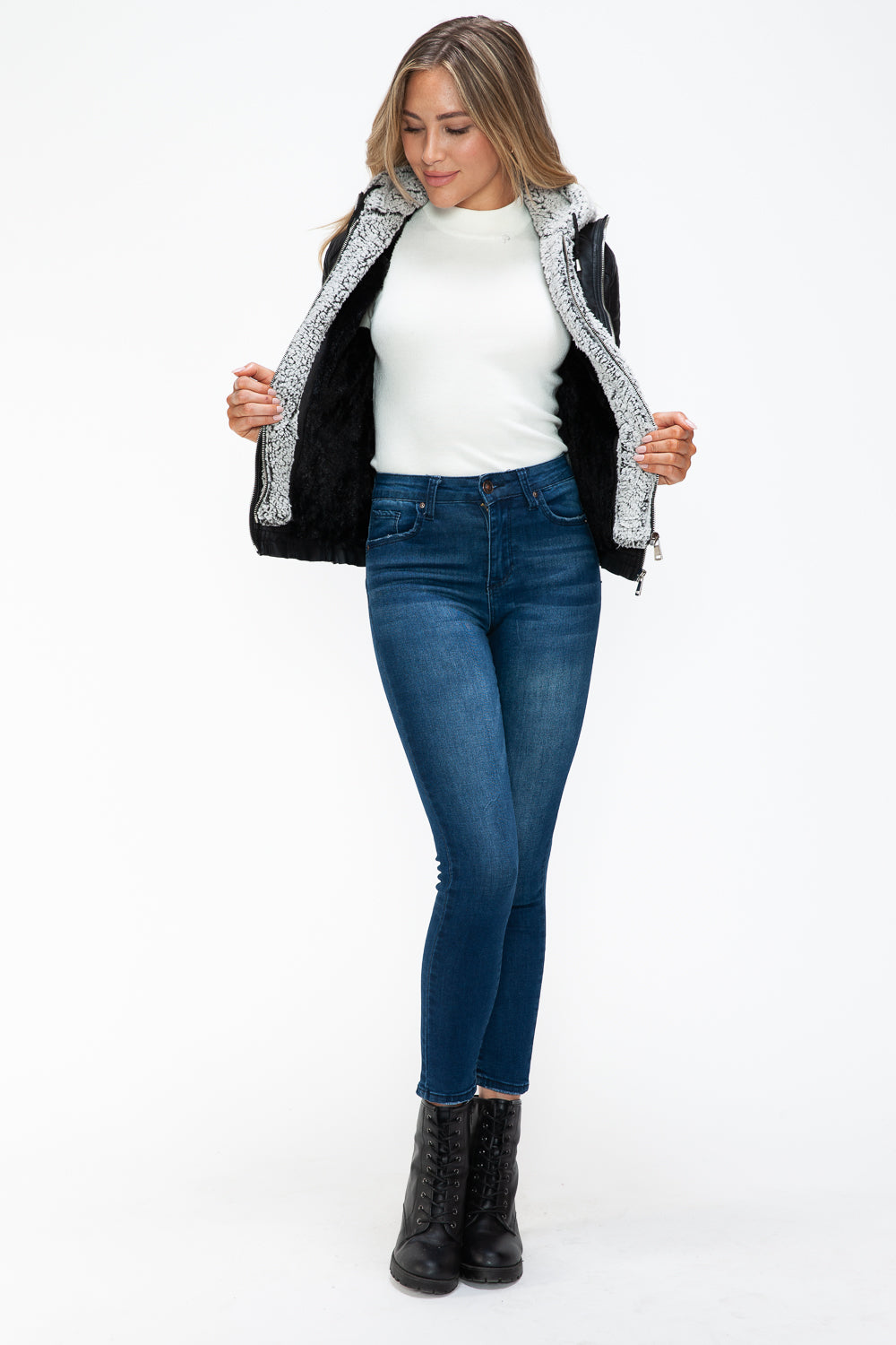 YMI Removable Faux Layered Multi-Pocket Jacket with Fuzzy Hood Apparel Featured Ship from USA Tiktok Trendsi USA USPS Walmart YMI outerwear Trendsi https://www.cyberehub.com