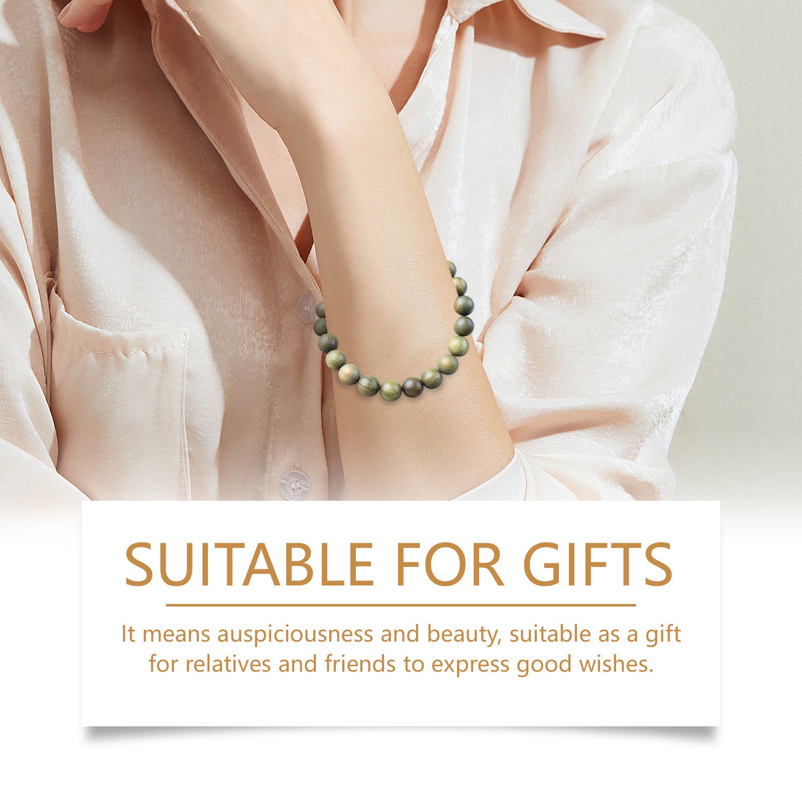 Green Sandalwood Bracelet Trend Fashion Elegant Portable Durable Good-Looking Niche Design Bracelet HOEXE eprolo https://www.cyberehub.com