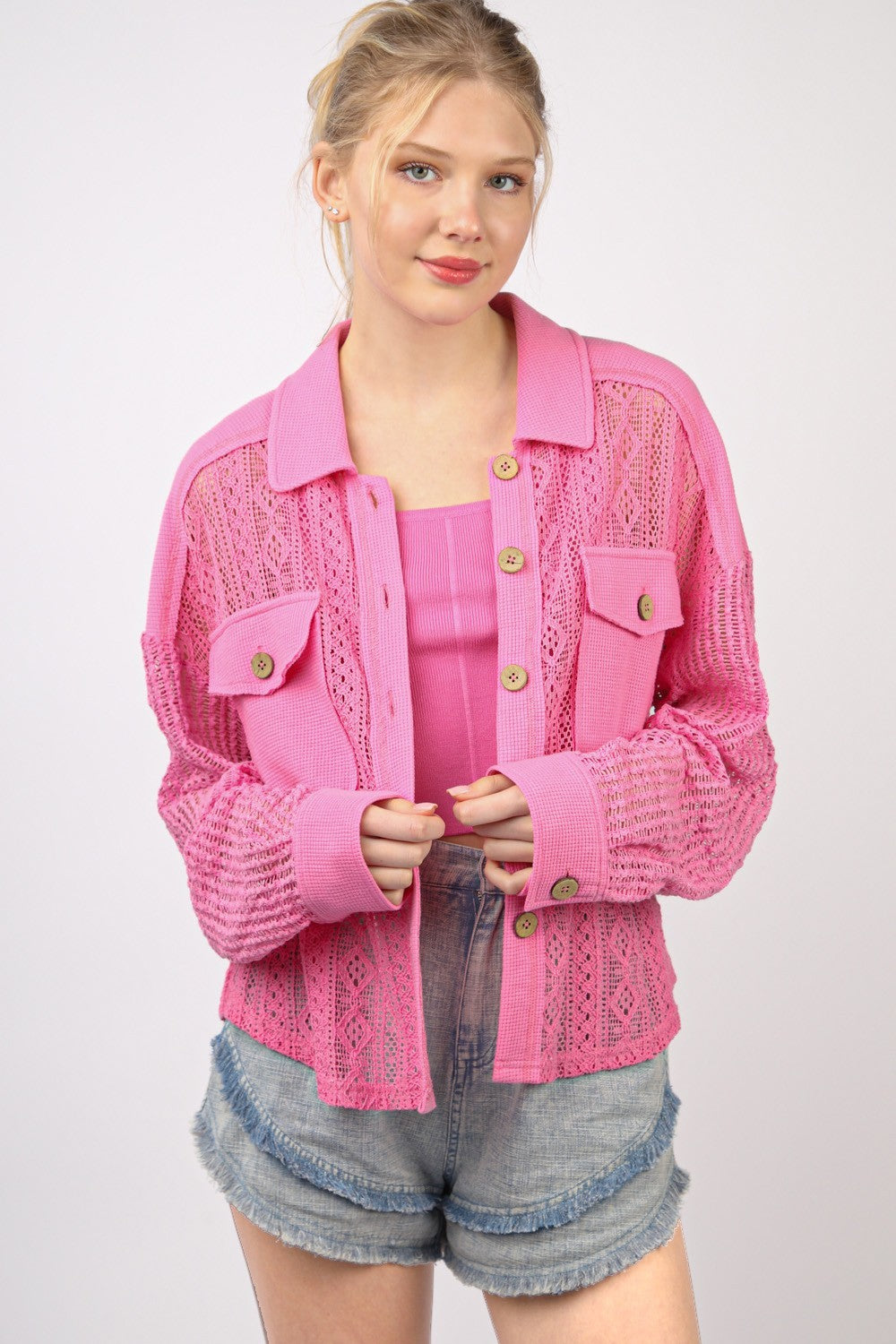 VERY J Button Up Long Sleeve Lace Shirt Tops/Jackets/Sweaters Clothing Tops Ship from USA TikTok Trendsi USPS VERY J Walmart Trendsi https://www.cyberehub.com