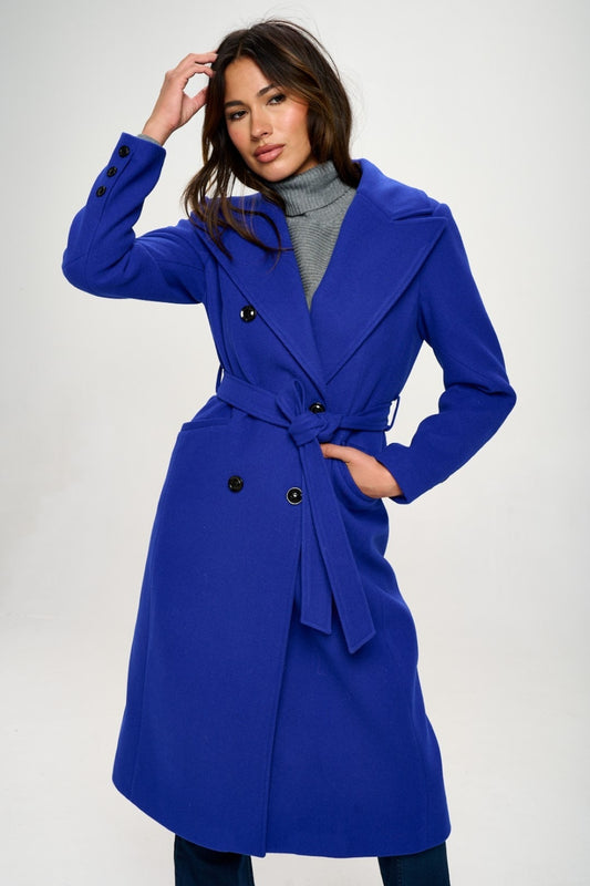 Coalition LA Double-Breasted Longline Coat with Belt Royal Blue Shirt Apparel Clothing Tops Coalition LA Ship from USA Shirts USA Women Trendsi https://www.cyberehub.com