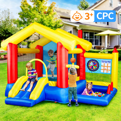 8 in 1 Inflatable Bounce House with Blower Basketball Hoop Ocean Balls Ring-toss Game Target and Sticky Ball Game for Kids Car Giga GNJ Out of stock Toys Walmart Giga https://www.cyberehub.com