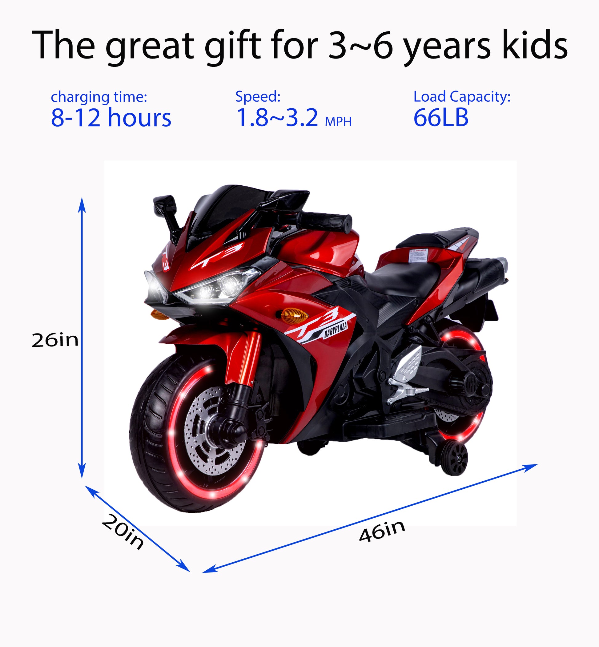 kids motorcycle 12V motorcycle for kids 3 4 5 6 years Boys Girls 12v7ah kids motorcycle ride on toy with Training Wheels/manual throttle/ drive by hand /Lighting wheels Giga Kids Toys Giga https://www.cyberehub.com