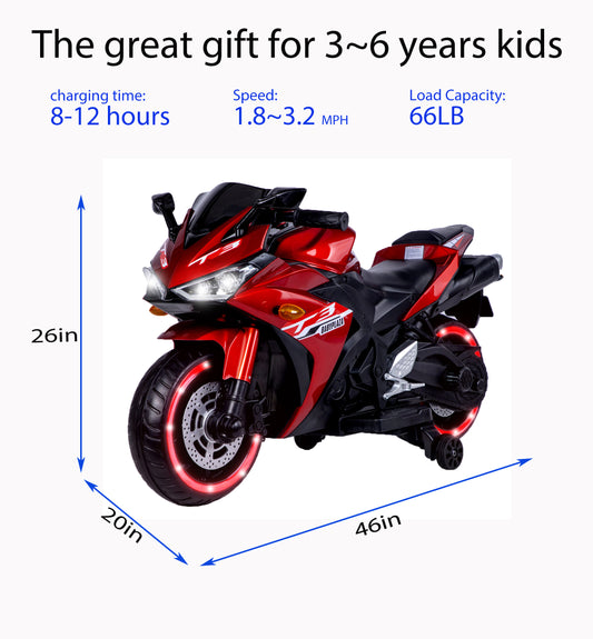 kids motorcycle 12V motorcycle for kids 3 4 5 6 years Boys Girls 12v7ah kids motorcycle ride on toy with Training Wheels/manual throttle/ drive by hand /Lighting wheels Giga Kids Toys Giga https://www.cyberehub.com
