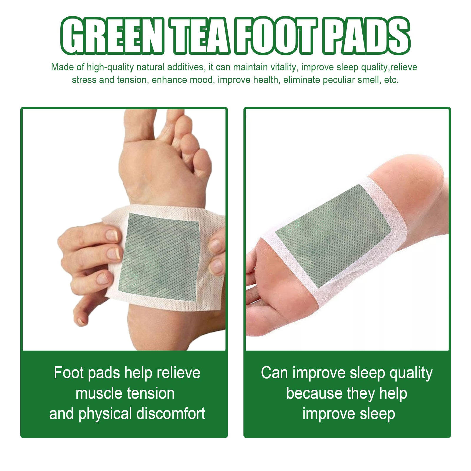 Green Tea Foot Patch, Improves Sleep Quality And Relieves Muscle Tension And Body Stress Foot Care Patch Health Eprolo https://www.cyberehub.com