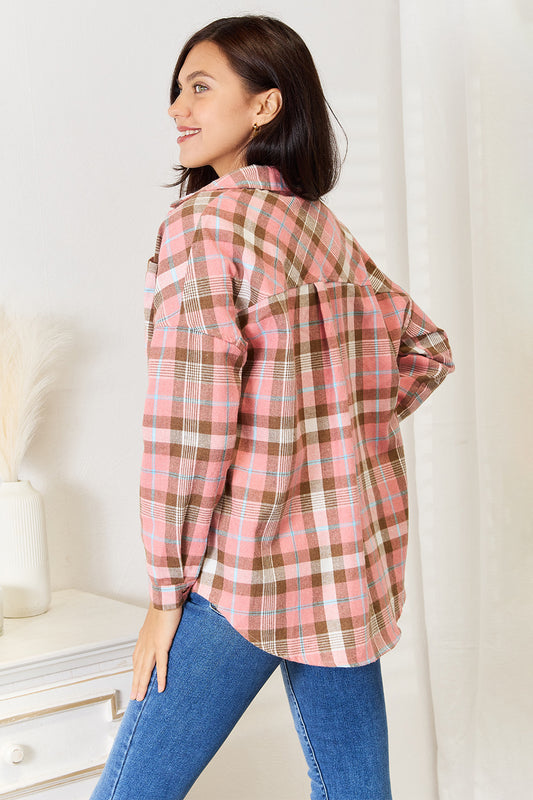Double Take Plaid Collared Neck Long Sleeve Button-Up Shirt Apparel/Tops Doorbusters Double Take Ship from USA TikTok Tops Trendsi USPS Walmart Walmart Apparel Trendsi https://www.cyberehub.com