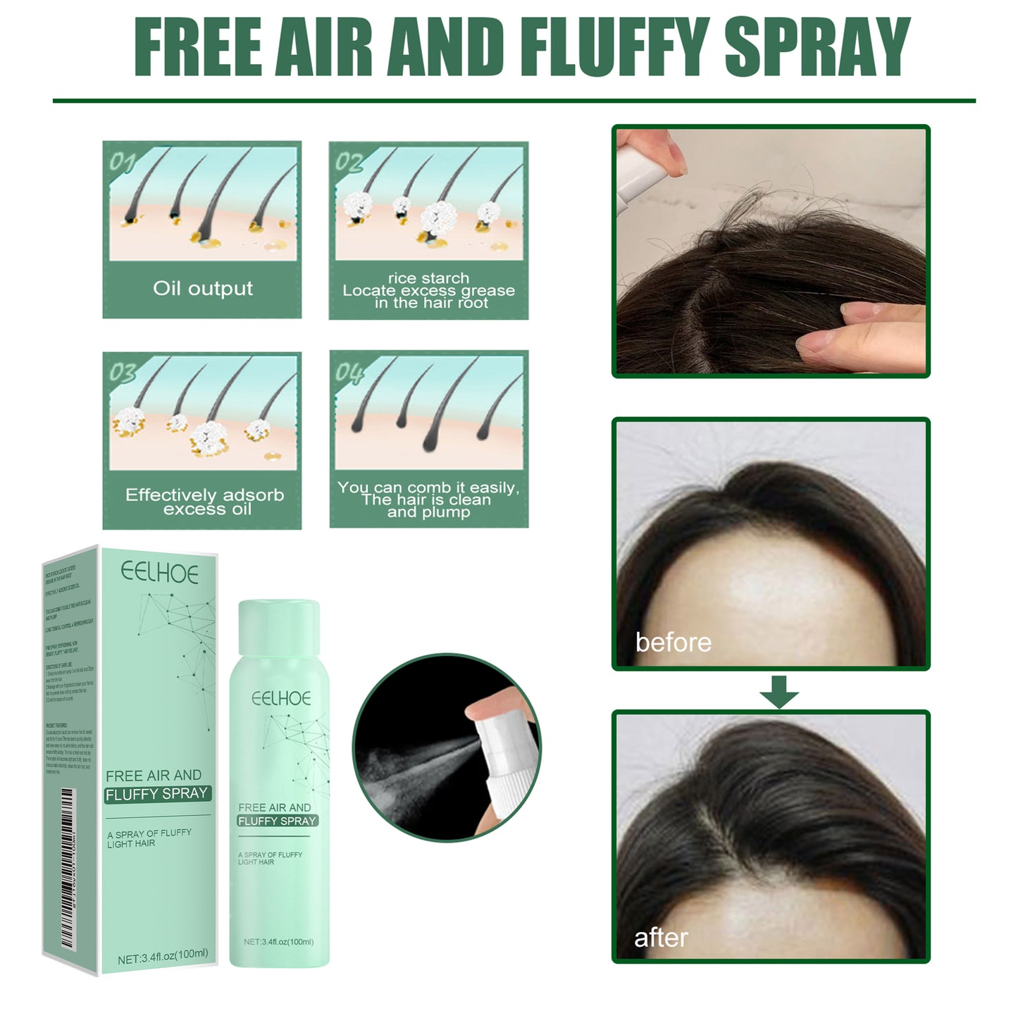 No-Wash Dry Hair Spray, Air Fluffiness Remove Oil Dry And Cool Shampoo-free Dry Hair Agent Health Eprolo https://www.cyberehub.com