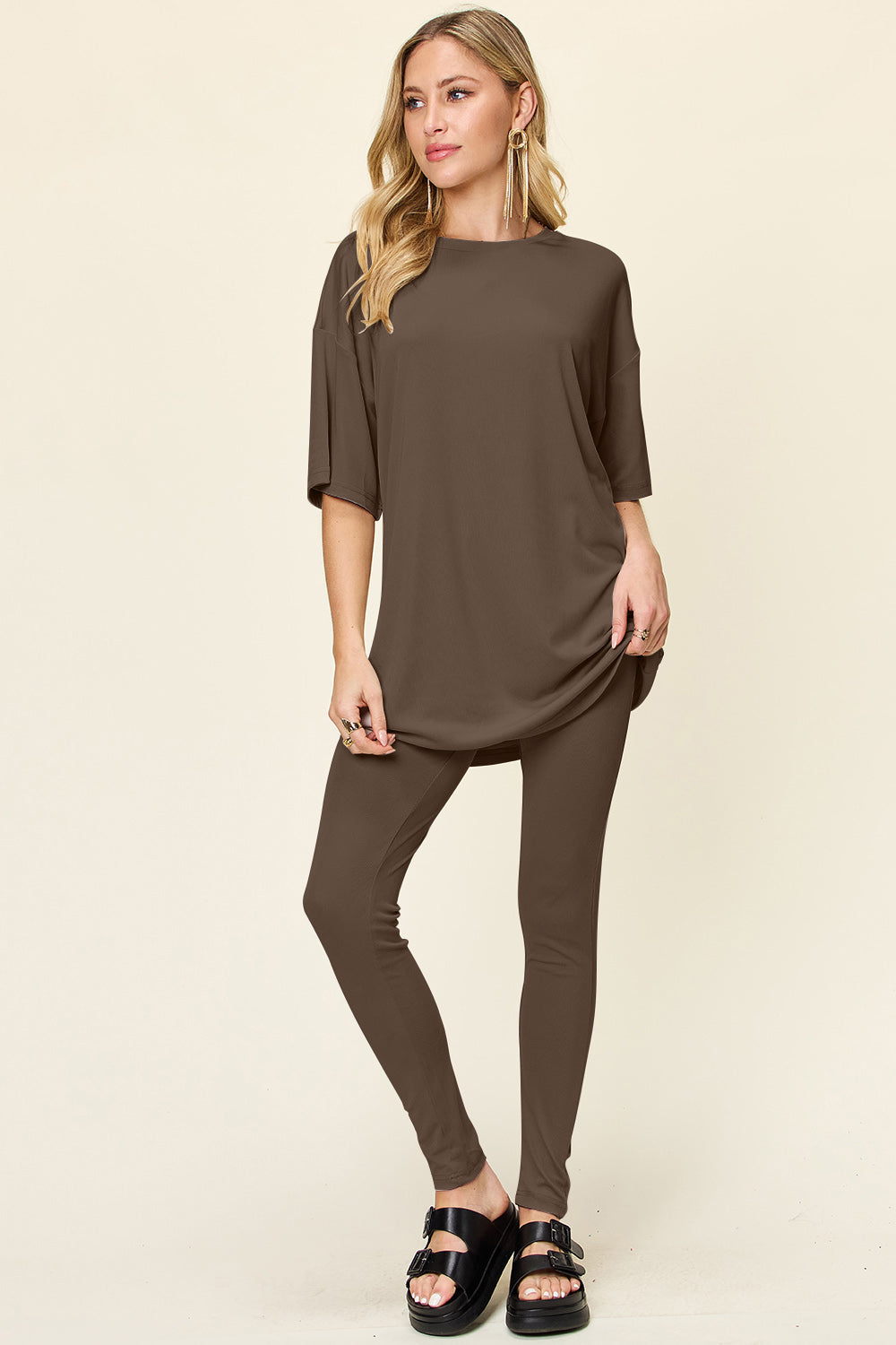 Double Take Full Size Round Neck Dropped Shoulder T-Shirt and Leggings Set Apparel/Tops Double Take Ship from USA TikTok Tops Trendsi USPS Walmart Walmart Apparel Trendsi https://www.cyberehub.com