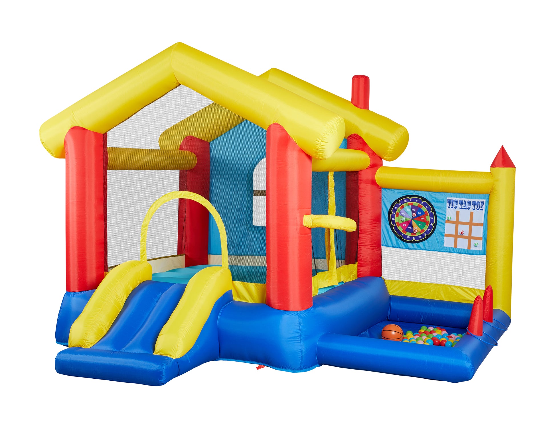 8 in 1 Inflatable Bounce House with Blower Basketball Hoop Ocean Balls Ring-toss Game Target and Sticky Ball Game for Kids Car Giga GNJ Out of stock Toys Walmart Giga https://www.cyberehub.com