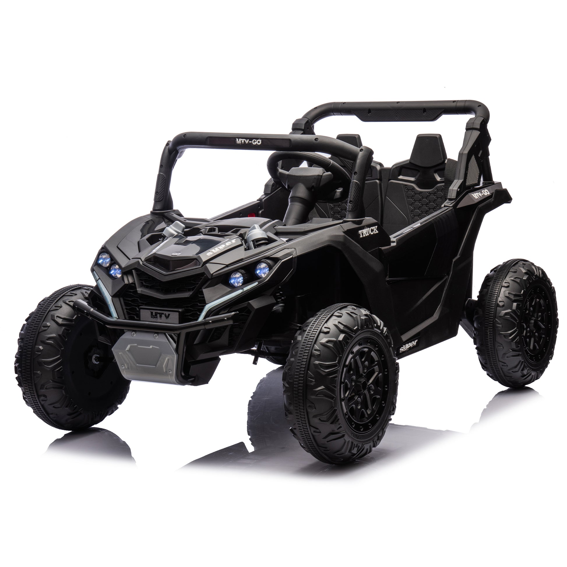 24V Two-Seater Kids Ride On UTV W/Parents Remote Control,Four-Wheel Suspension,Slow Start,Large wheel design,Anti-collision bar,Storage space,Music,USB,Bluetooth,Volume control,LED lights for Kids 3+. Giga Kids Toys Giga https://www.cyberehub.com