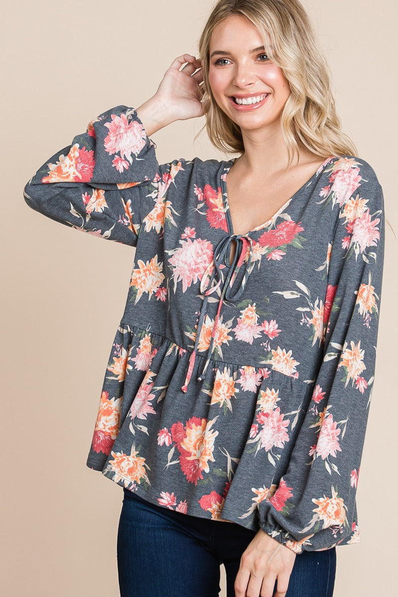 Super Lady Full Size Babydoll Floral Long Sleeve Blouse Apparel/Tops Ship from USA Super Lady TikTok Tops Trendsi USPS Walmart Walmart Apparel Trendsi https://www.cyberehub.com
