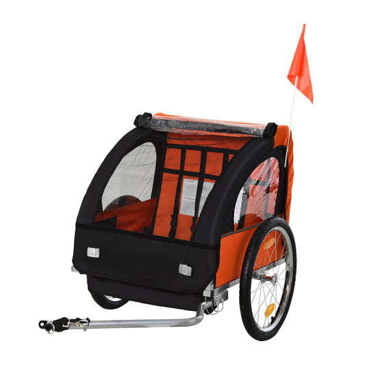 Aosom 2-Seat Child Bike Trailer for Kids with a Strong Steel Frame, 5-Point Safety Harnesses, & Comfortable Seat, Orange Car Giga GNJ Toys Walmart Giga https://www.cyberehub.com