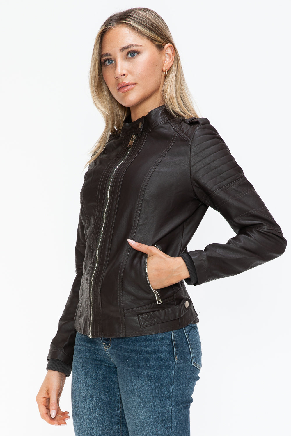 Snobbish PU Leather Biker Jacket with Side Zip Pockets Tops/Jackets/Sweaters Clothing Tops Ship from USA Snobbish TikTok Trendsi USPS Walmart Trendsi https://www.cyberehub.com
