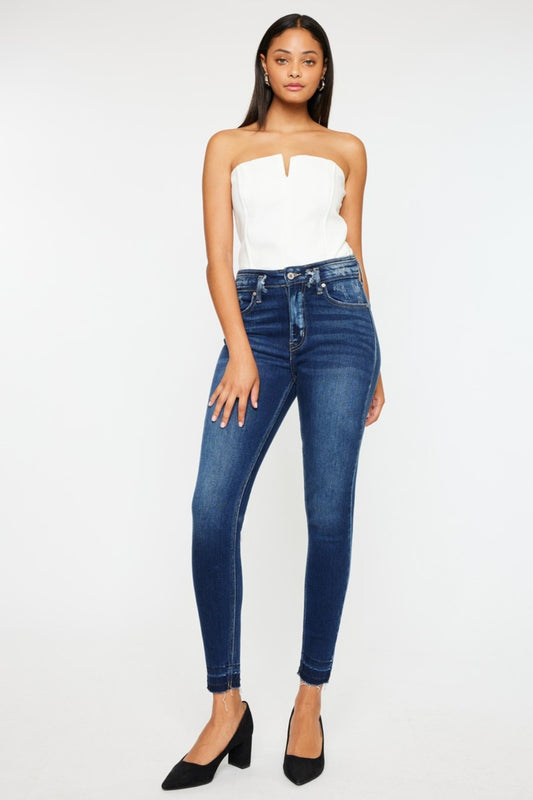 Kancan Full Size High Rise Ankle Skinny Jeans Dark Bottoms Bottoms Clothing Kancan Ship from USA Women Trendsi https://www.cyberehub.com