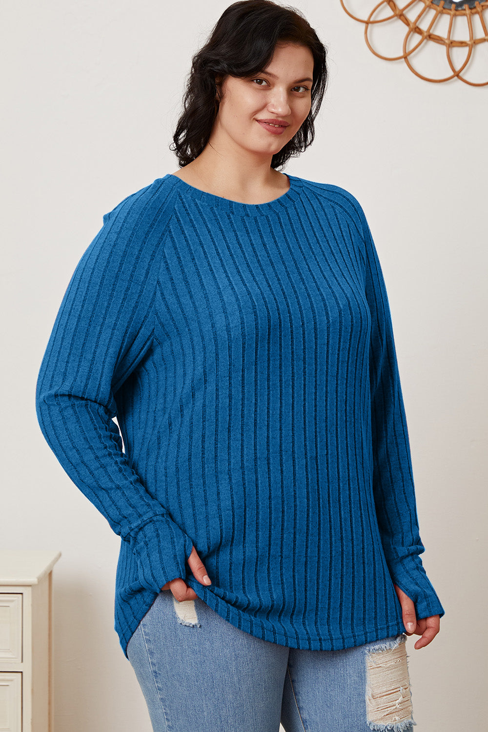 Basic Bae Full Size Ribbed Thumbhole Sleeve T-Shirt Apparel/Tops Basic Bae Ship from USA TikTok Tops Trendsi USPS Walmart Walmart Apparel Trendsi https://www.cyberehub.com